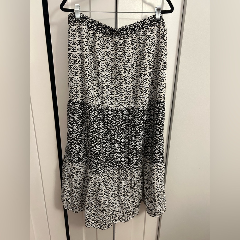 LOFT Abstract Zebra Print Flowy Maxi Skirt